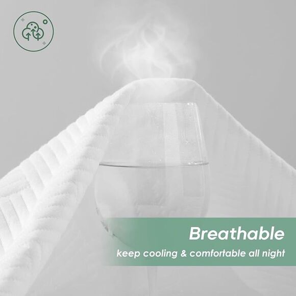 Twin Size 100% Waterproof Mattress Protector, Mattress Pad Cover Fitted 8"-21" - Picture 5 of 9